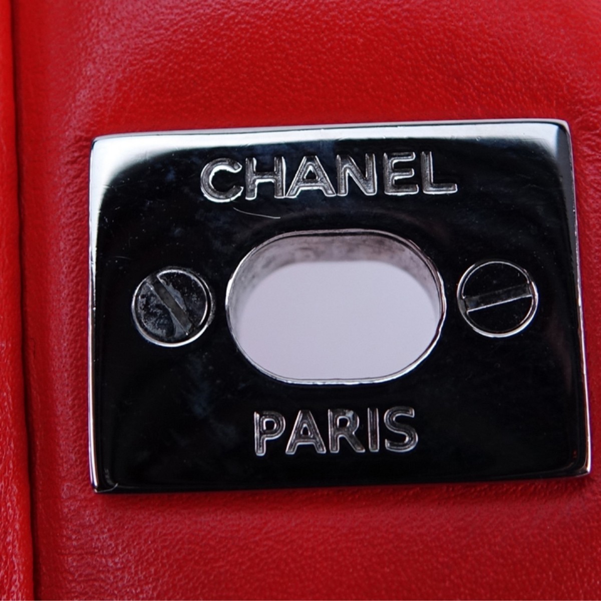 Chanel Red Quilted Patent Leather Classic Dbl Flap