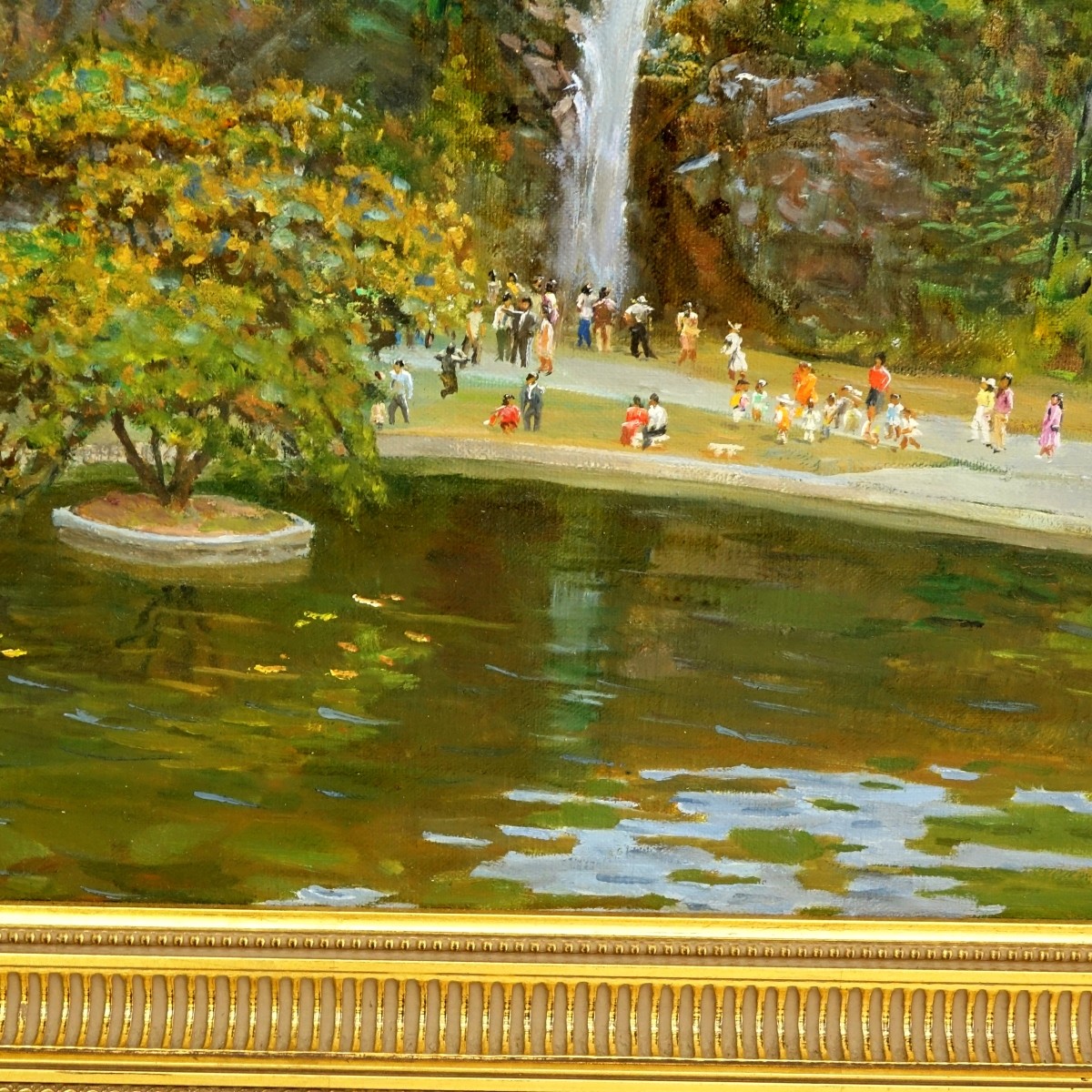 20th Century Chinese School Oil On Canvas, Outdoor