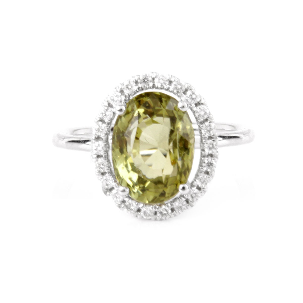 Rare 5.20 Carat Demantoid Garnet Ring