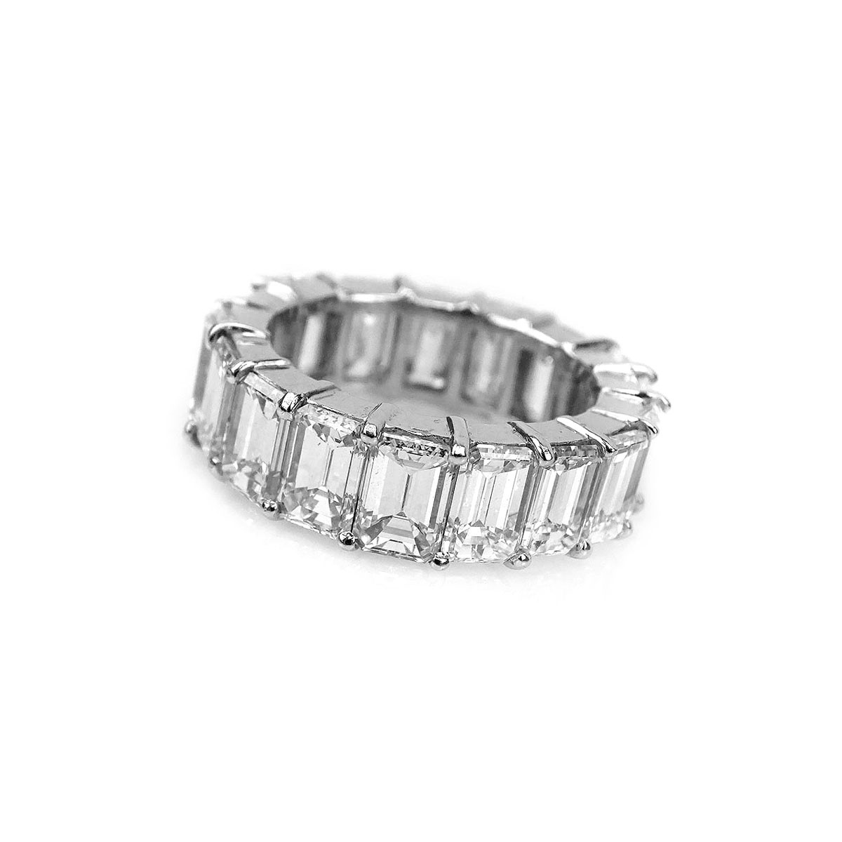 11.12 Carat Emerald Cut Diamond Eternity Band