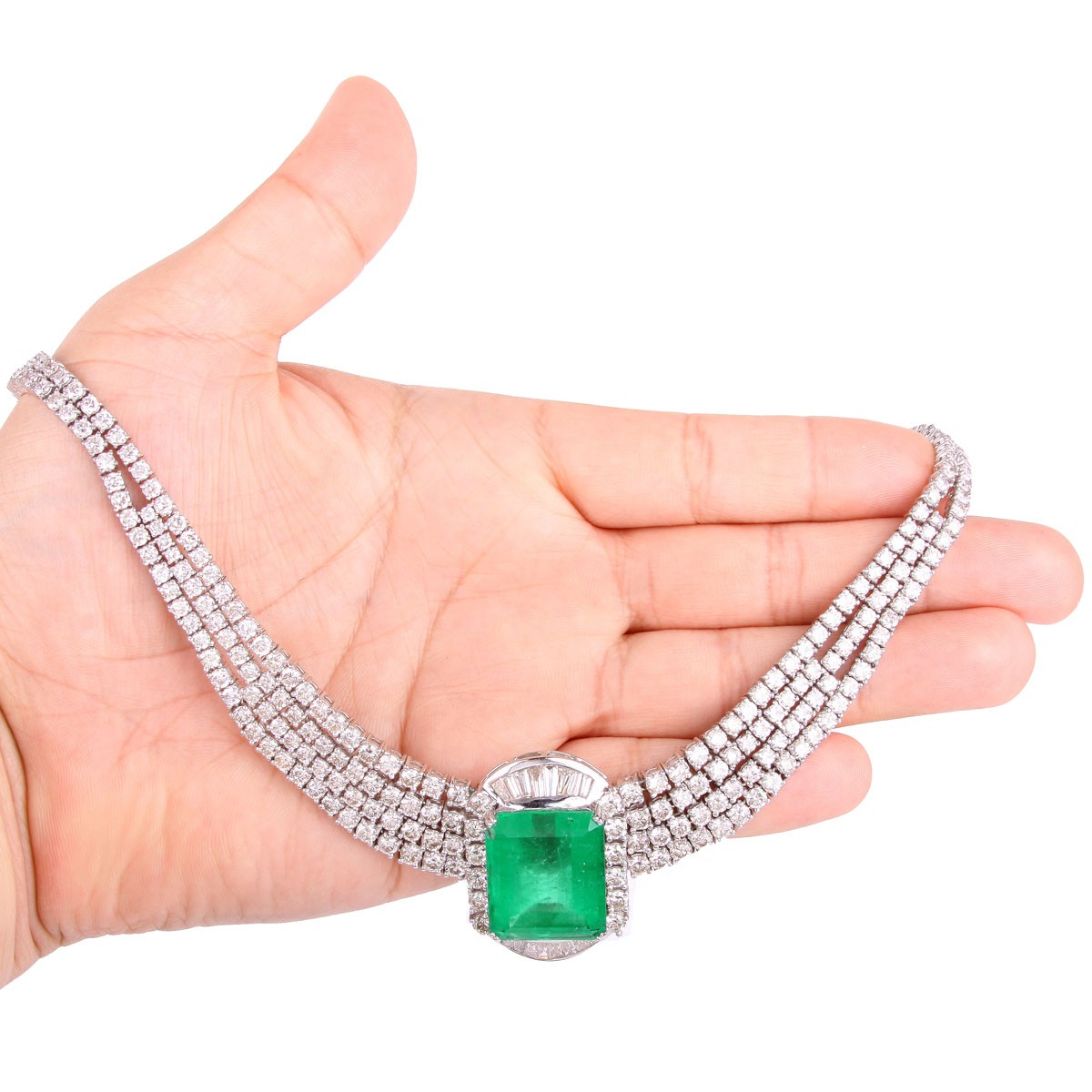 Colombian Emerald and Diamond Necklace