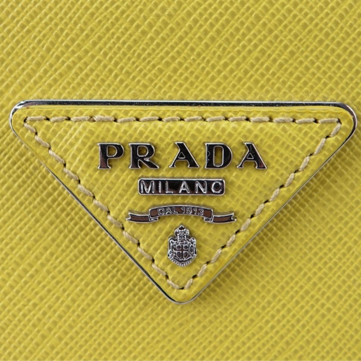 Prada Yellow Small Grain Leather Saffiano Lux Bag