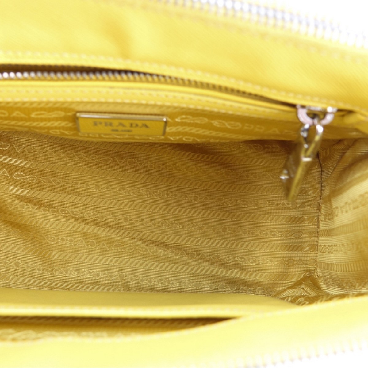 Prada Yellow Small Grain Leather Saffiano Lux Bag