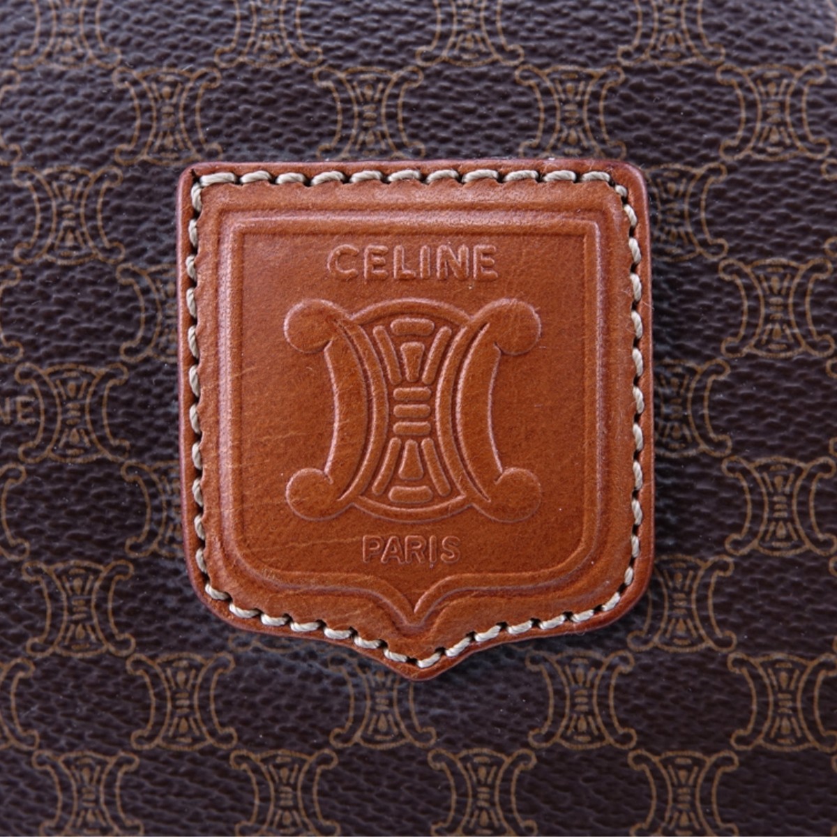 Celine Brown Macadem Coated Canvas Vintage Weekend