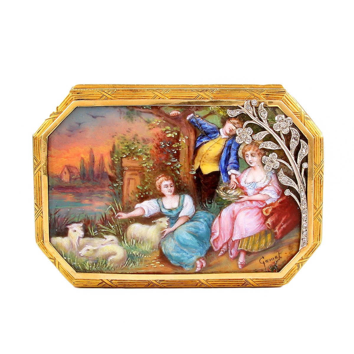 19th Century Continental Gold and Enamel Snuff Box