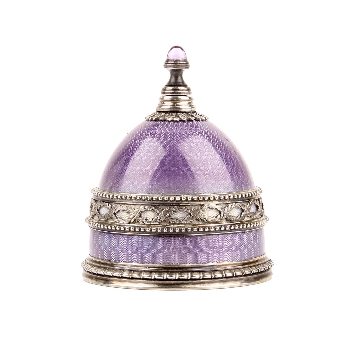 Russian Faberge Enameled Silver Perfume Bottle