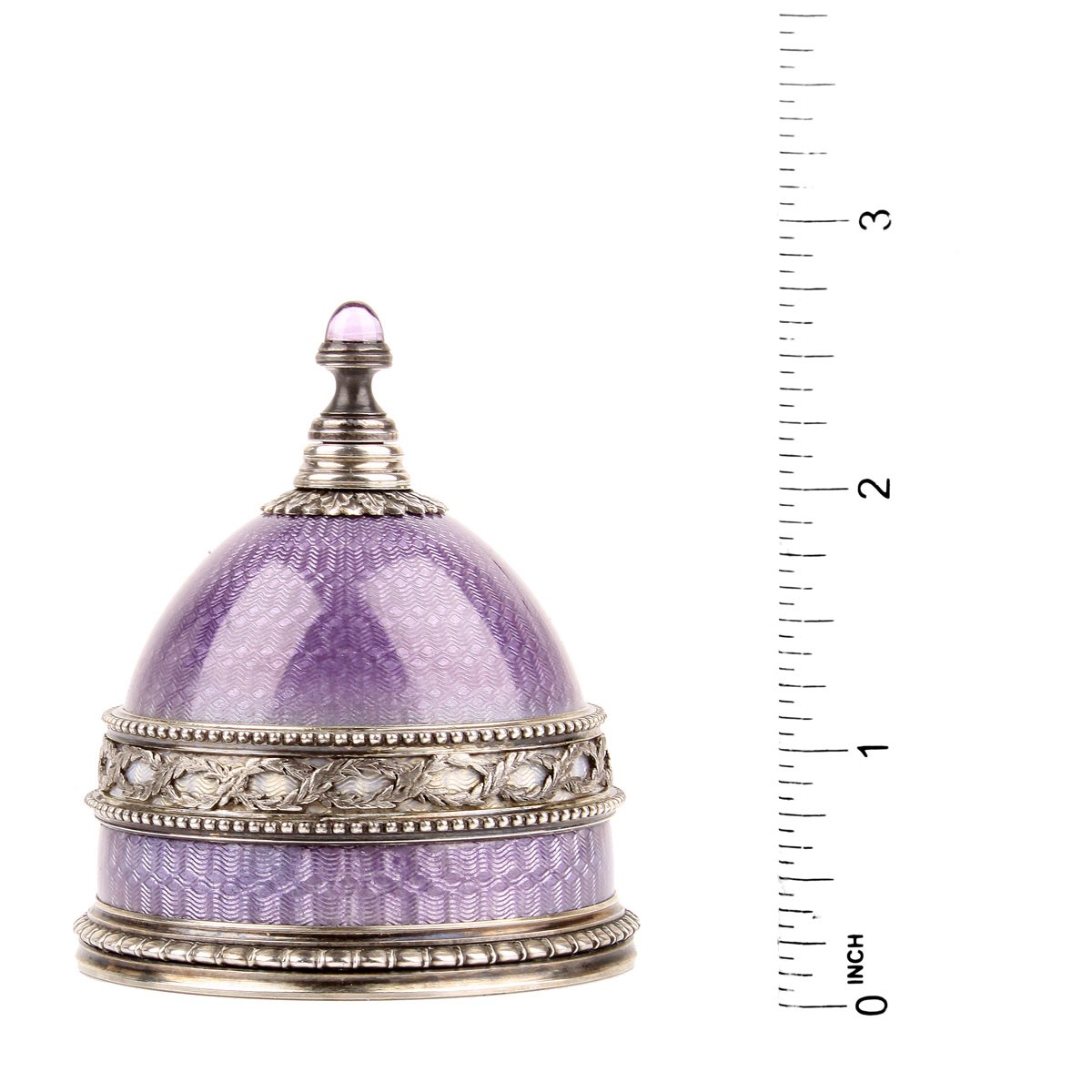 Russian Faberge Enameled Silver Perfume Bottle