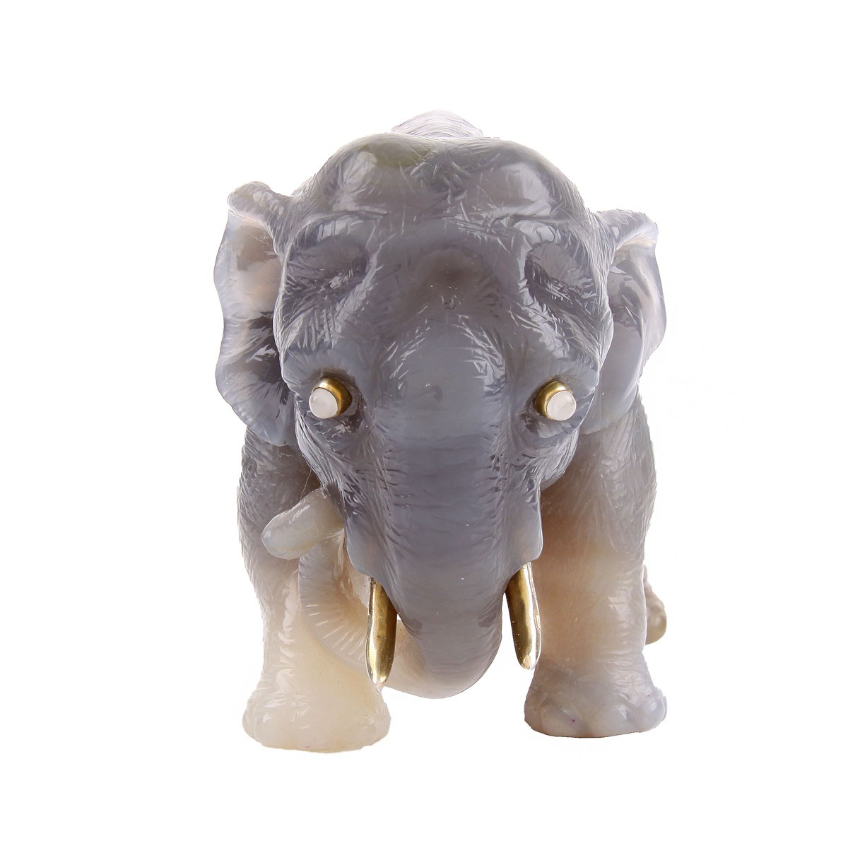 Russian Faberge Agate Elephant Figure