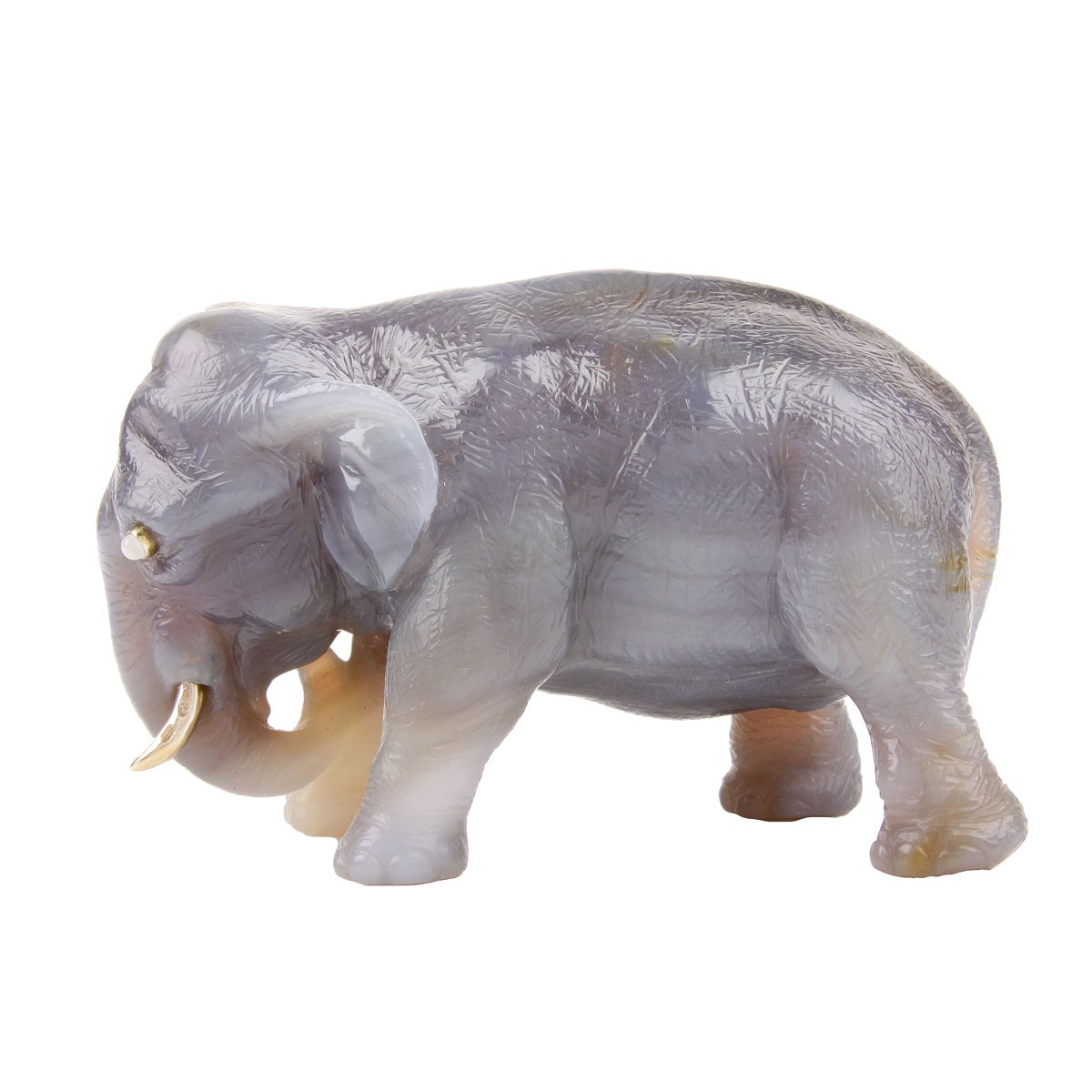 Russian Faberge Agate Elephant Figure