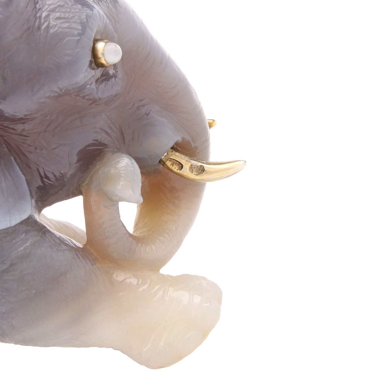 Russian Faberge Agate Elephant Figure