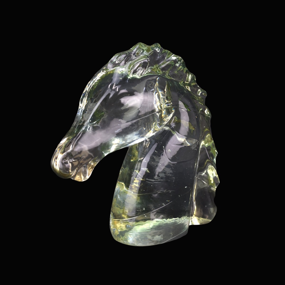 Mid Century Murano Art Glass Bust of a Horse