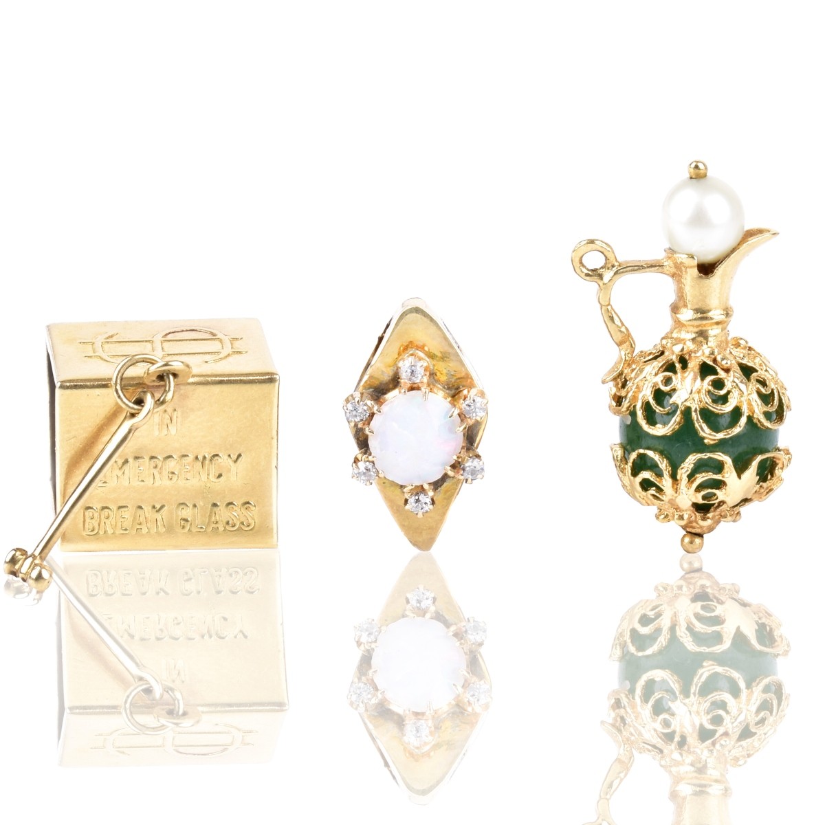 Three Vintage 14K Gold Charms