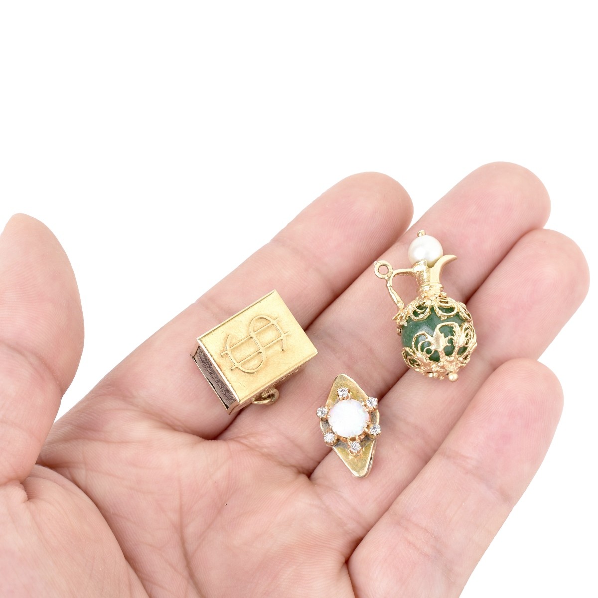 Three Vintage 14K Gold Charms