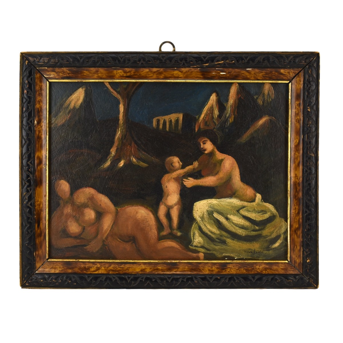 1930's Continental School Oil On Masonite