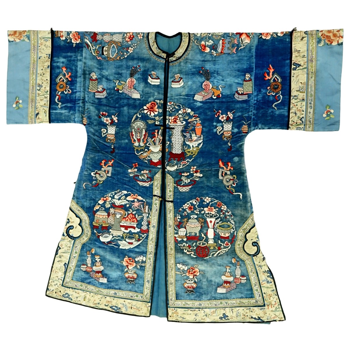 19th C Chinese Embroidered Velvet Robe