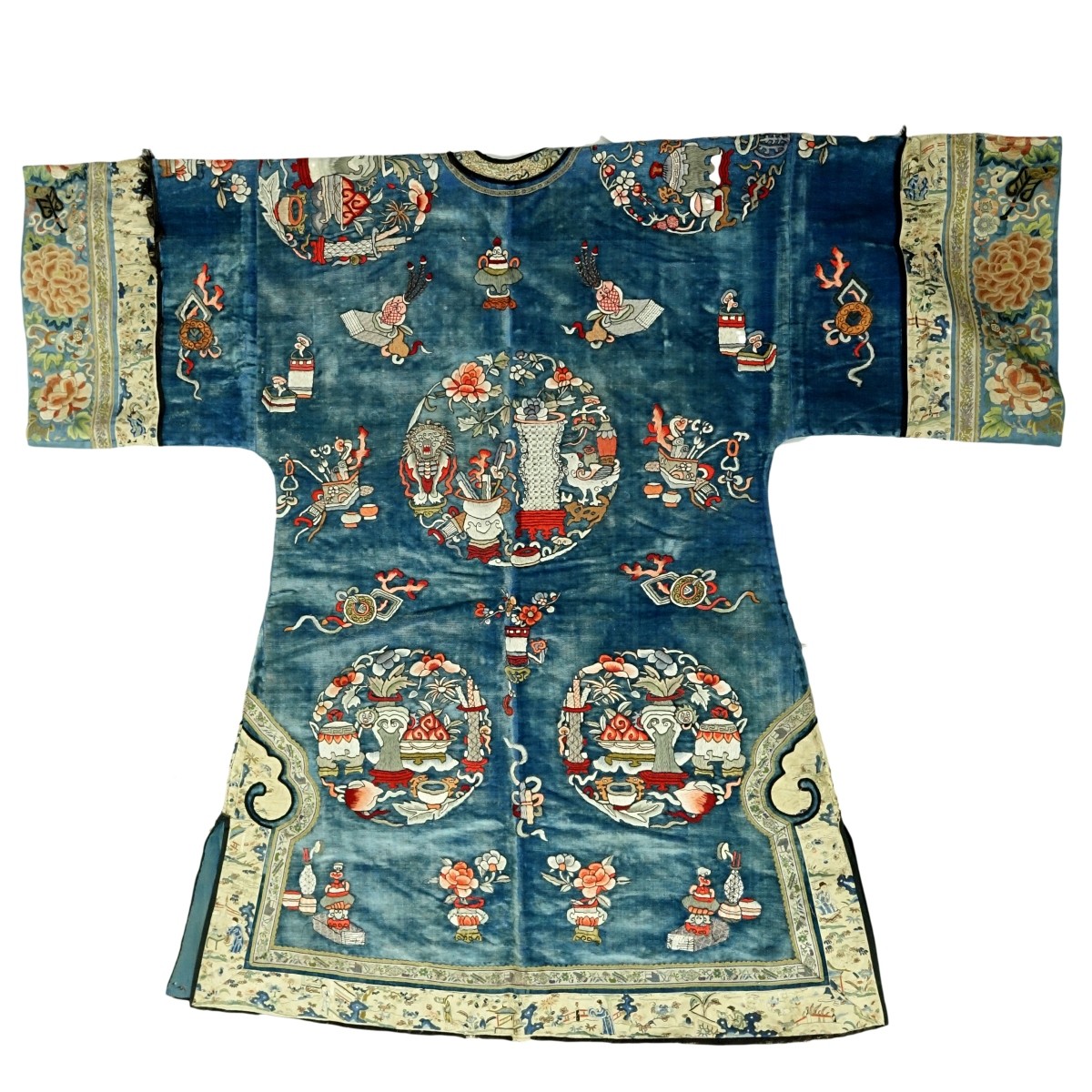 19th C Chinese Embroidered Velvet Robe