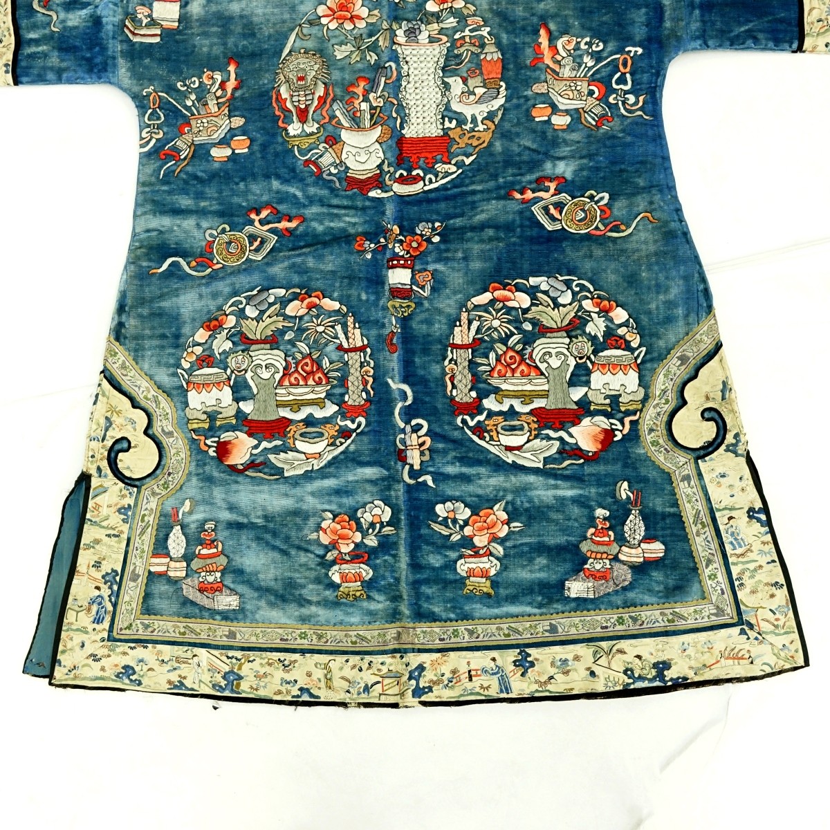 19th C Chinese Embroidered Velvet Robe