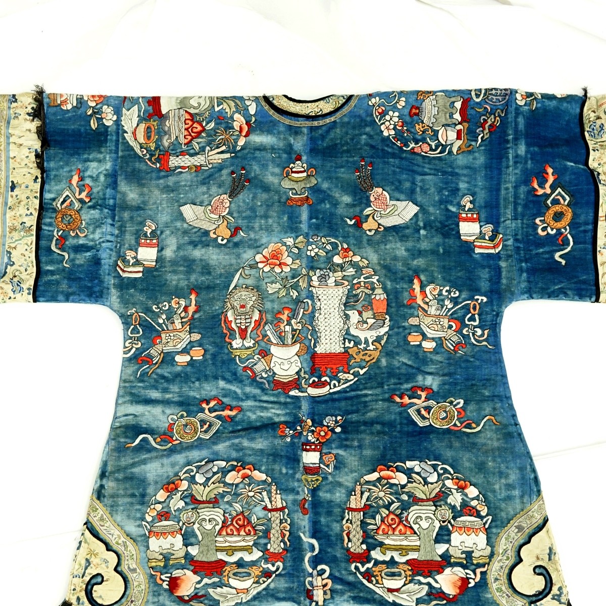 19th C Chinese Embroidered Velvet Robe