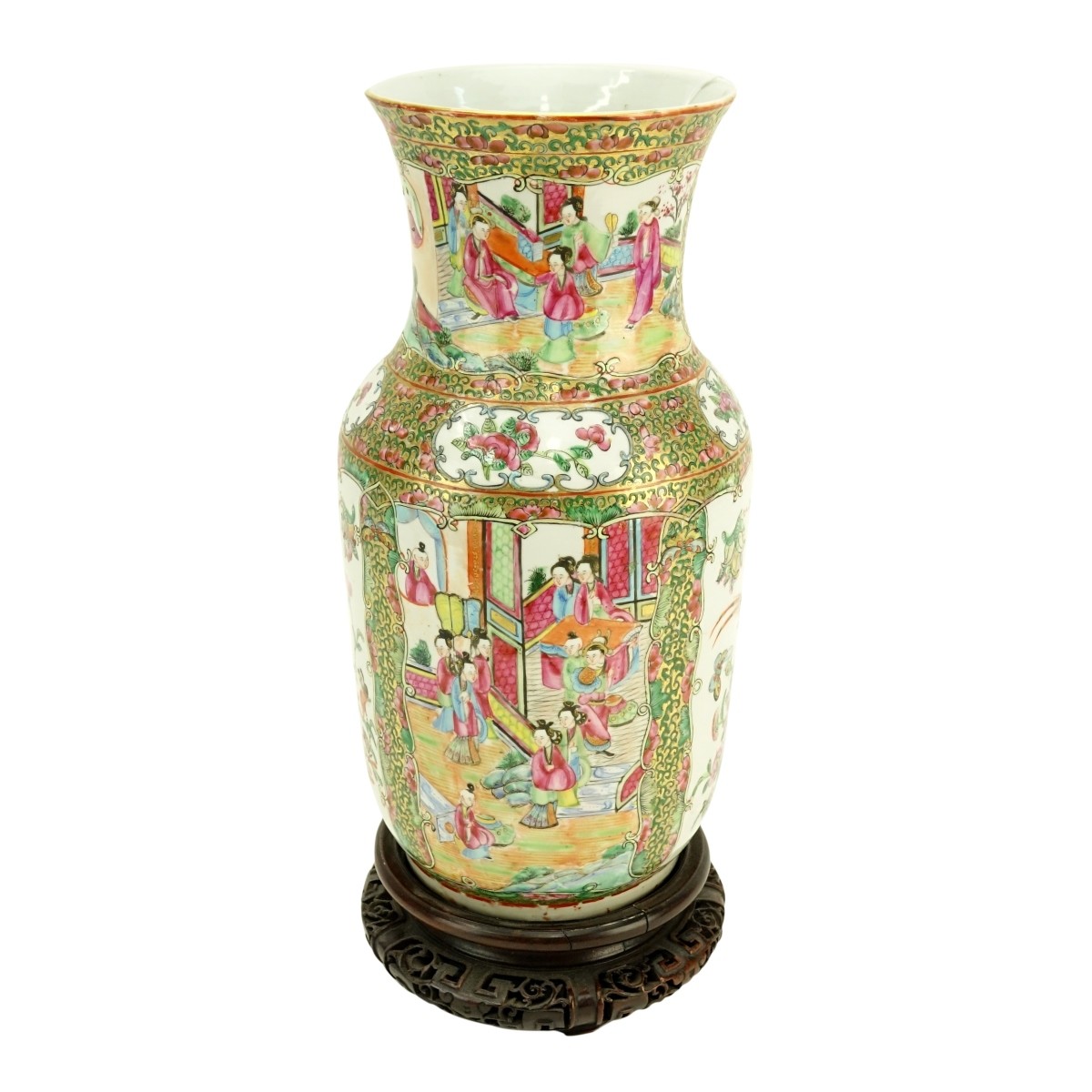 A Large Chinese Rose Medallion Porcelain Vase