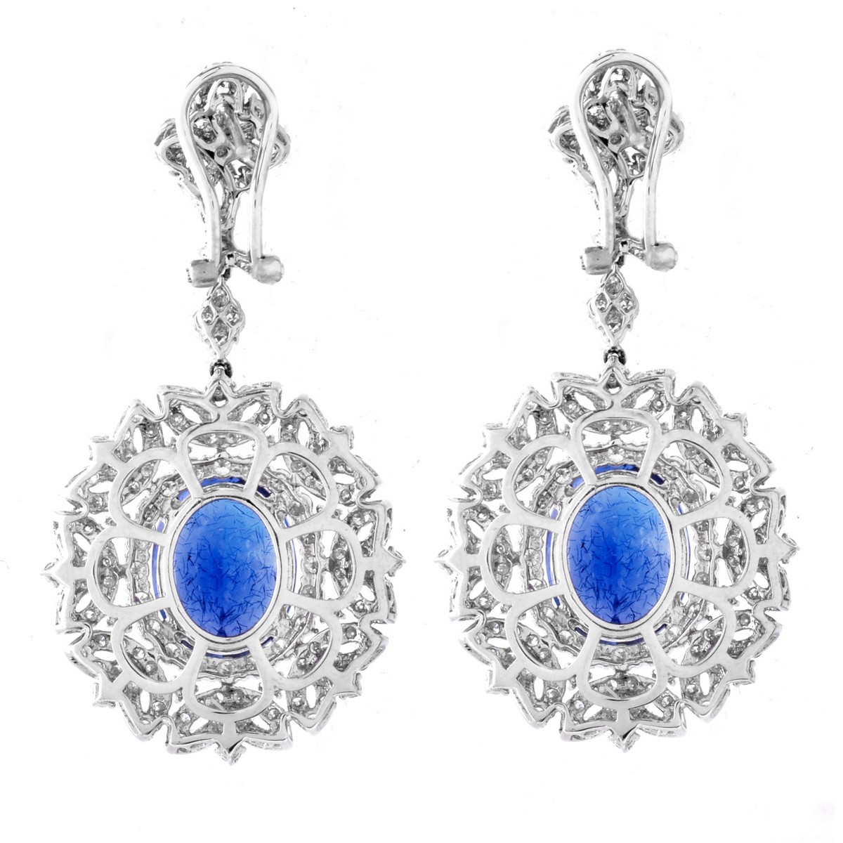 Tanzanite, Diamond and 18K Gold Earrings