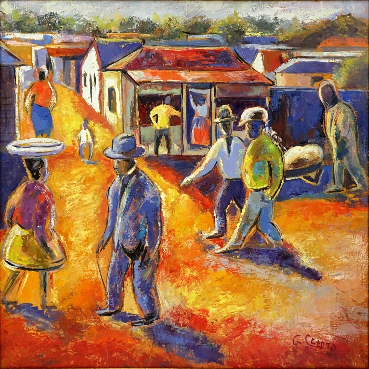 Gerard Sekoto (1913 - 1993) Oil/Canvas