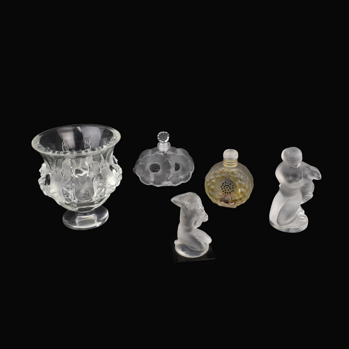 Grouping of Five (5) Lalique Tabletop Items