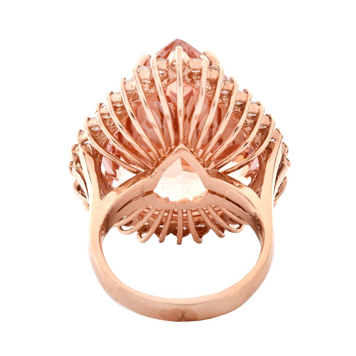 Morganite, Diamond and 14K Gold Ring