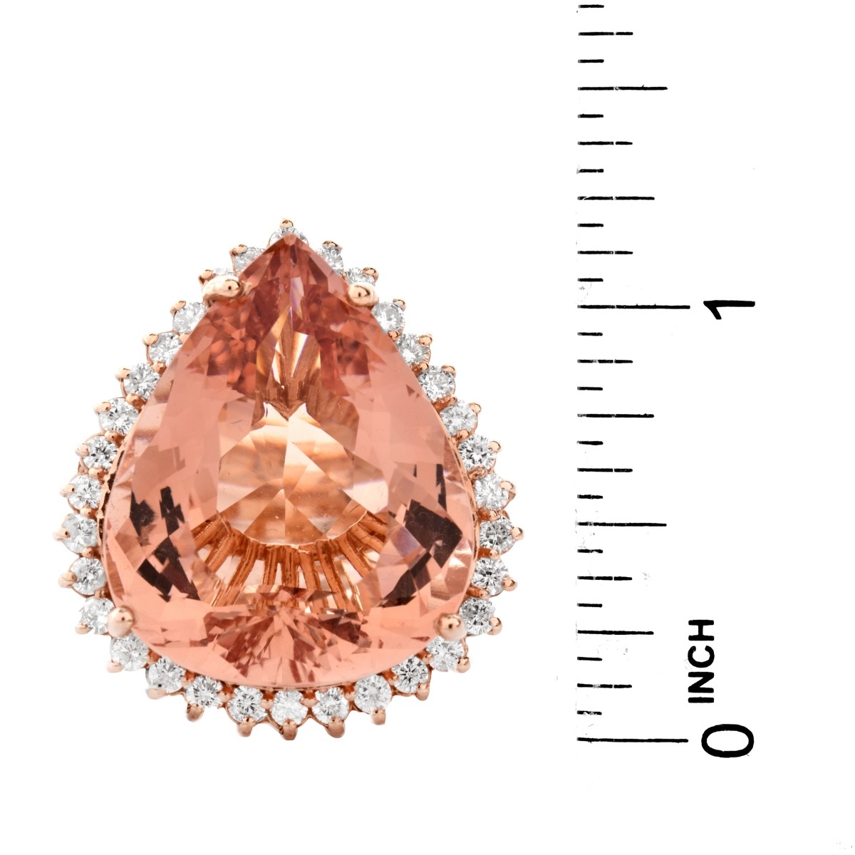 Morganite, Diamond and 14K Gold Ring