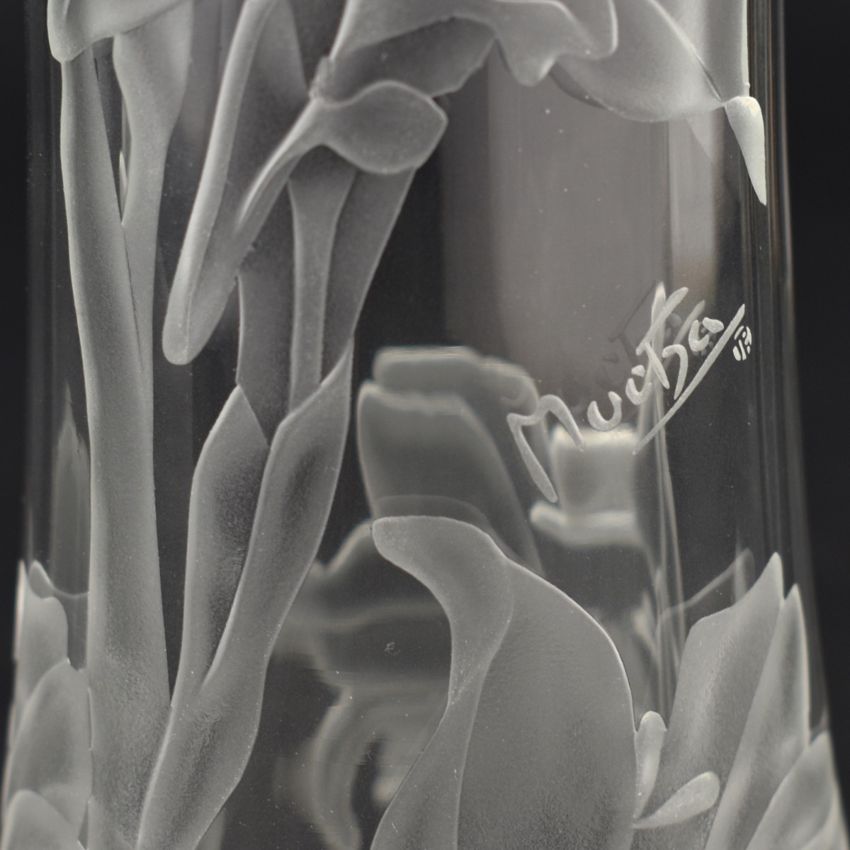 Three (3) Modern Mucha Bohemian Glass Vases