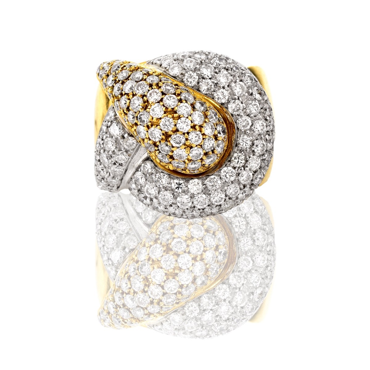 Diamond and 18K Yellow Gold Dinner Ring