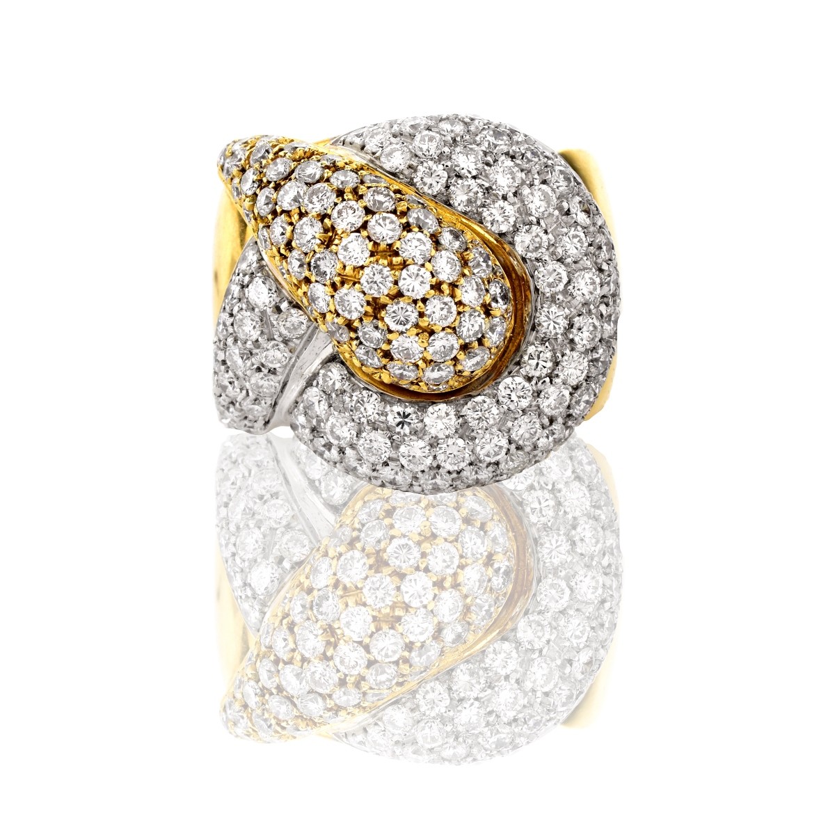 Diamond and 18K Yellow Gold Dinner Ring