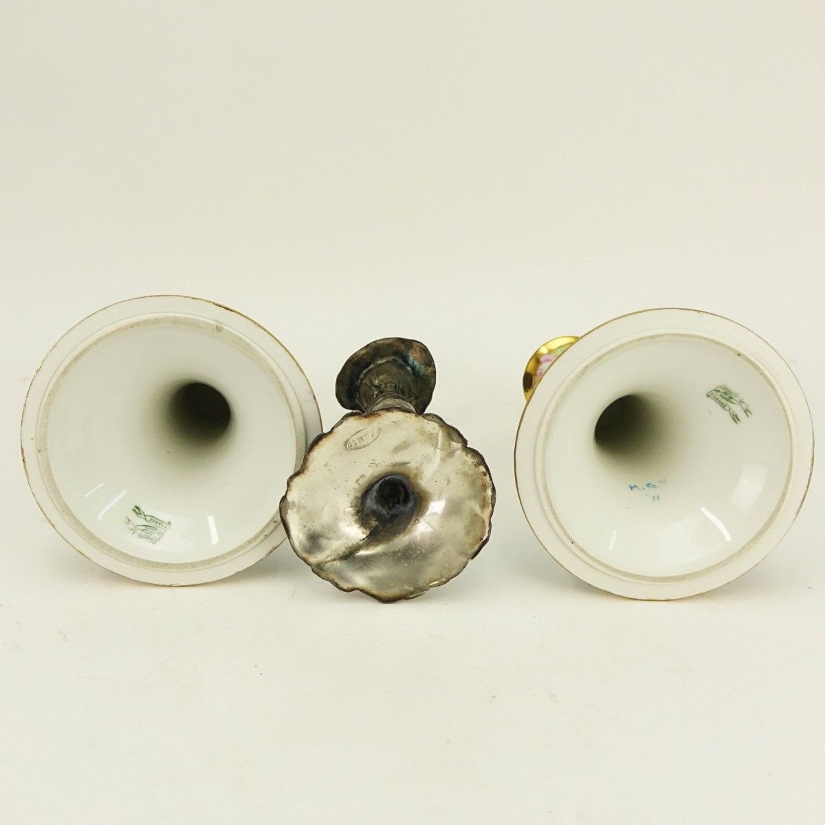 Grouping of Three (3): Pair of Limoges Porcelain