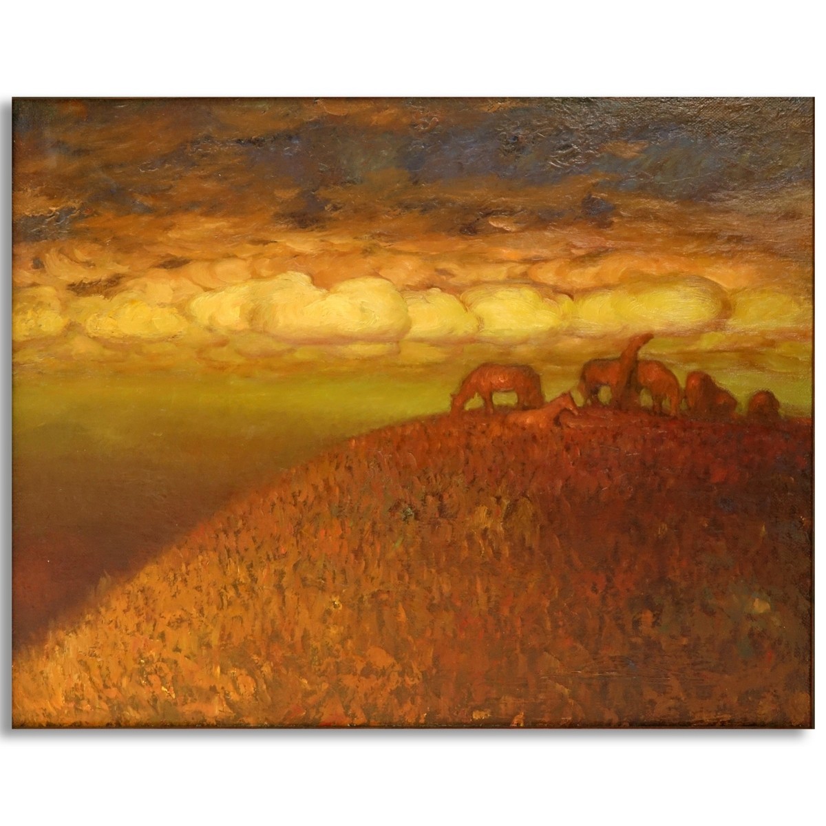 Bigenko (20th Century) Oil On Canvas "Red Horses"