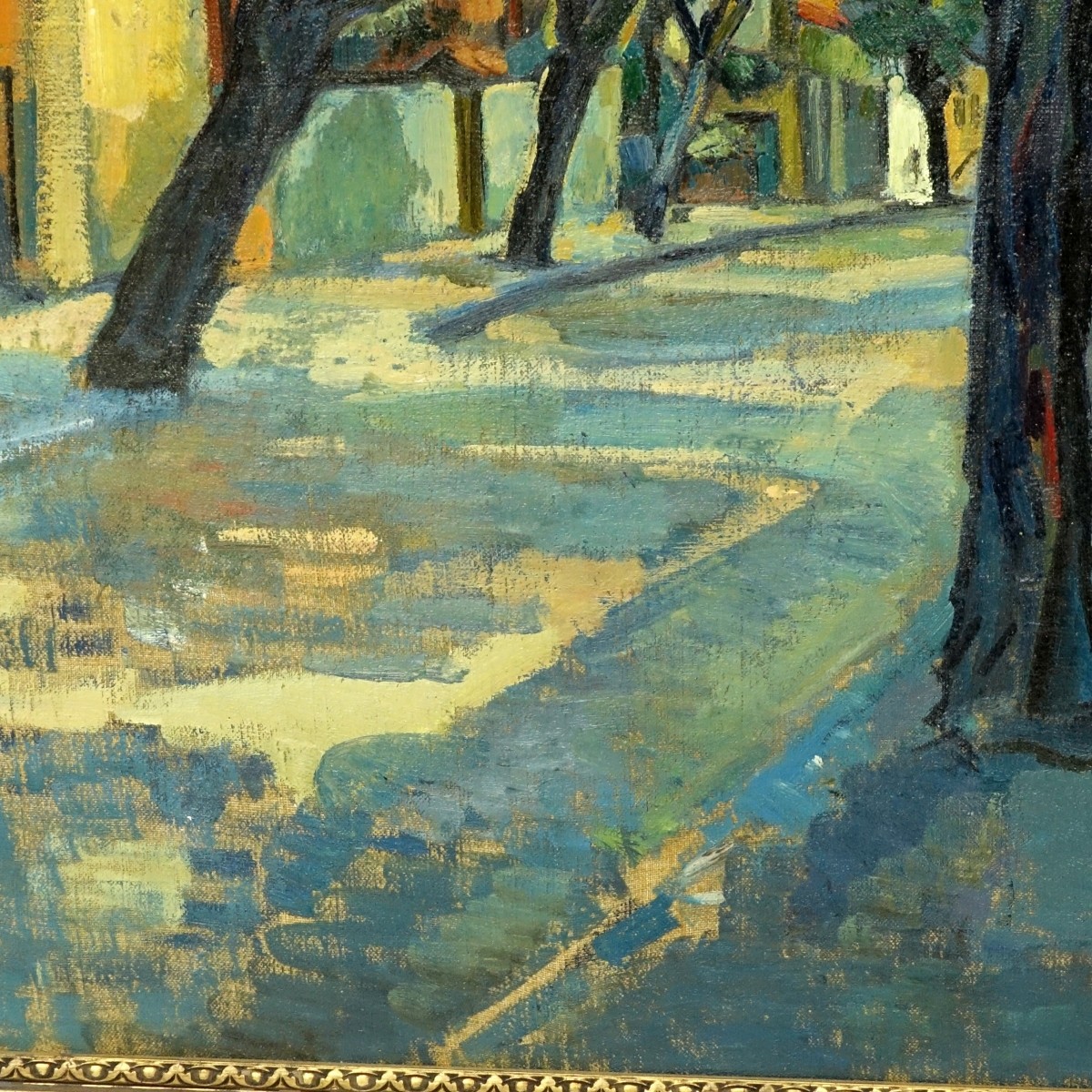 20th Century Hungarian Oil On Canvas, Street Scene