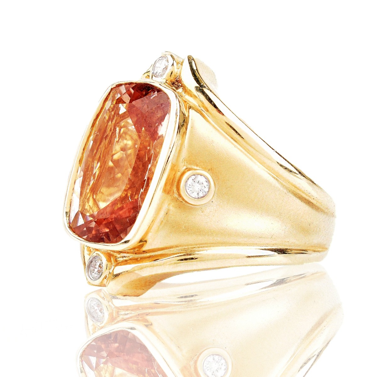 Morganite, Diamond and 14K Gold Ring