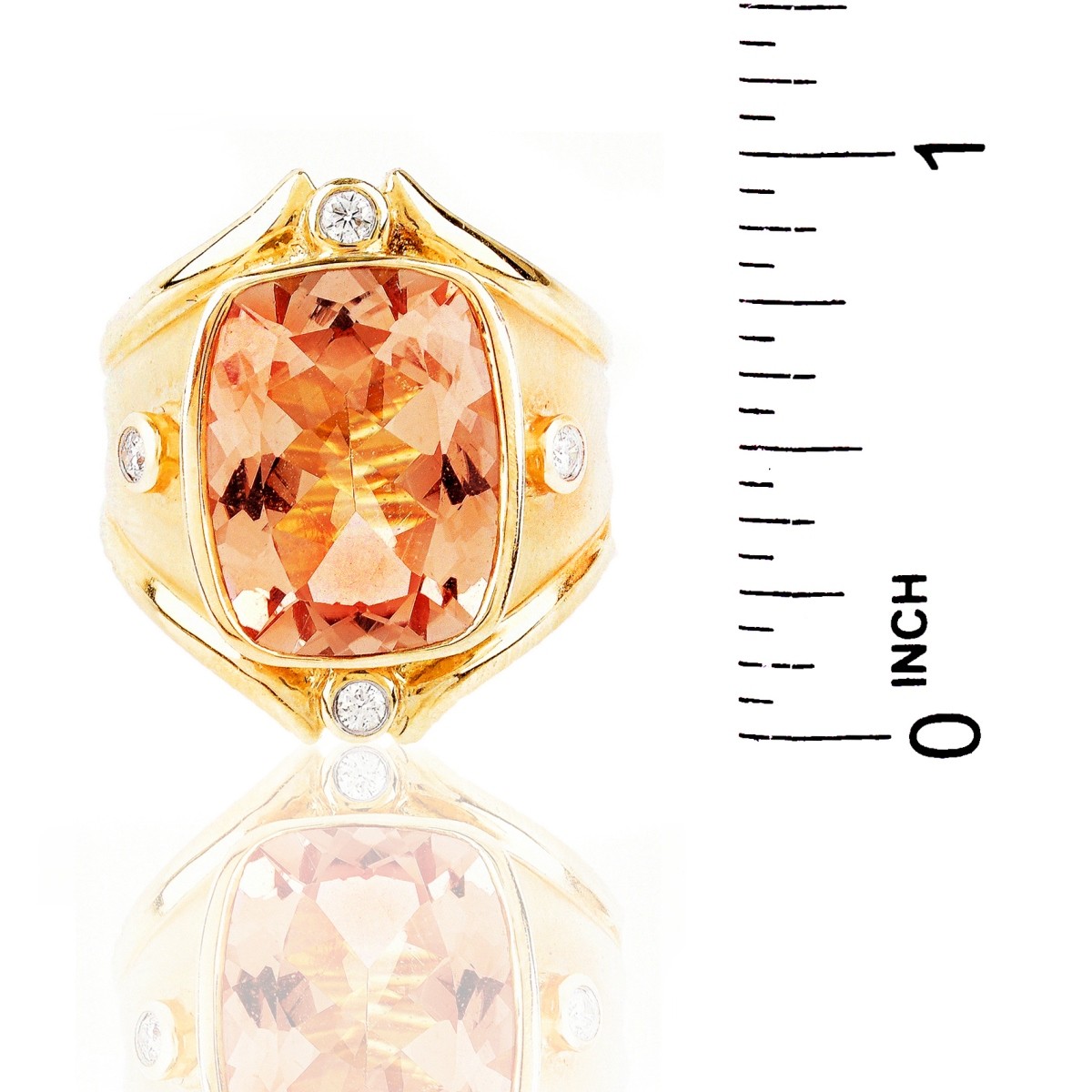 Morganite, Diamond and 14K Gold Ring