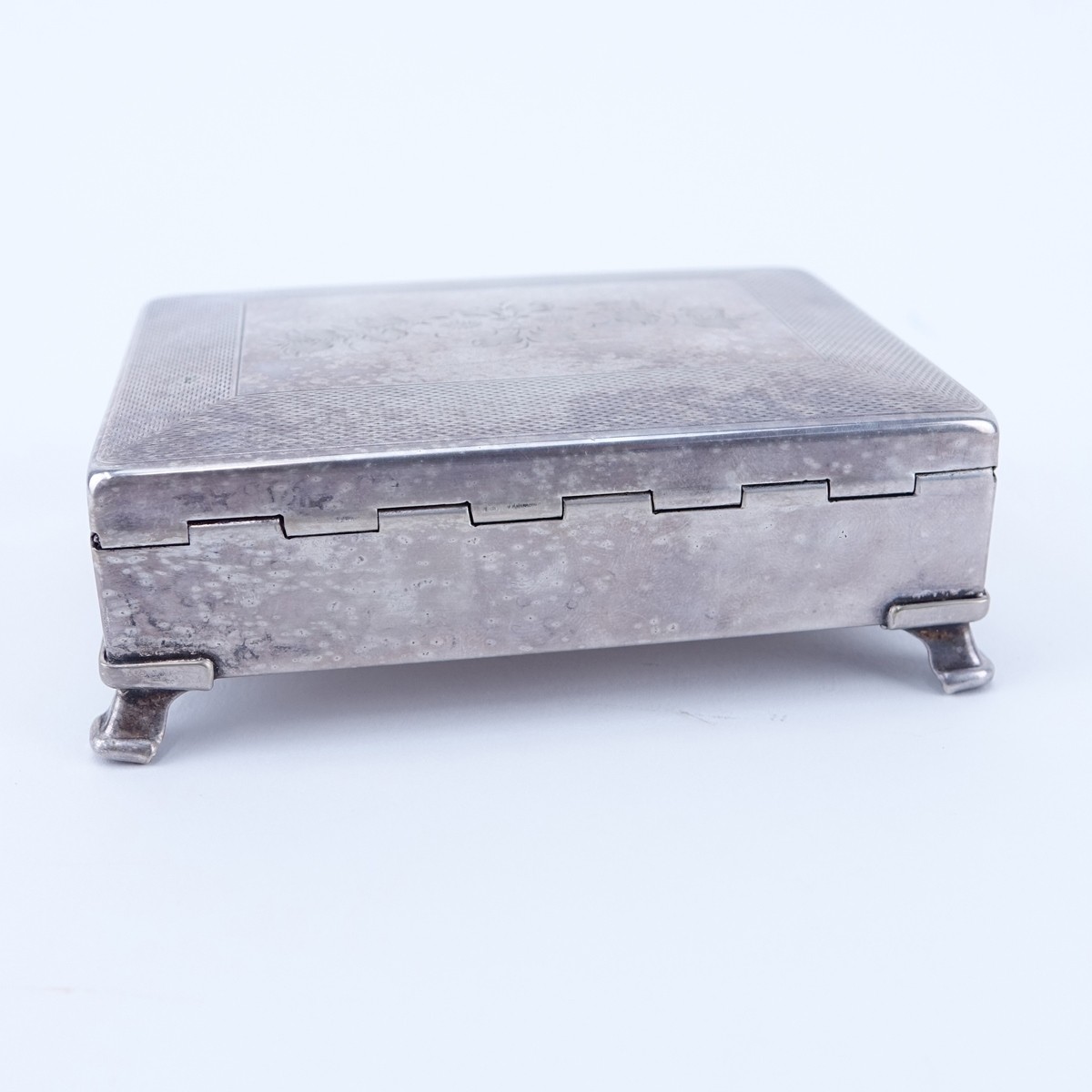 Aristocrat Silver Plated Wood Lined Cigarette Box