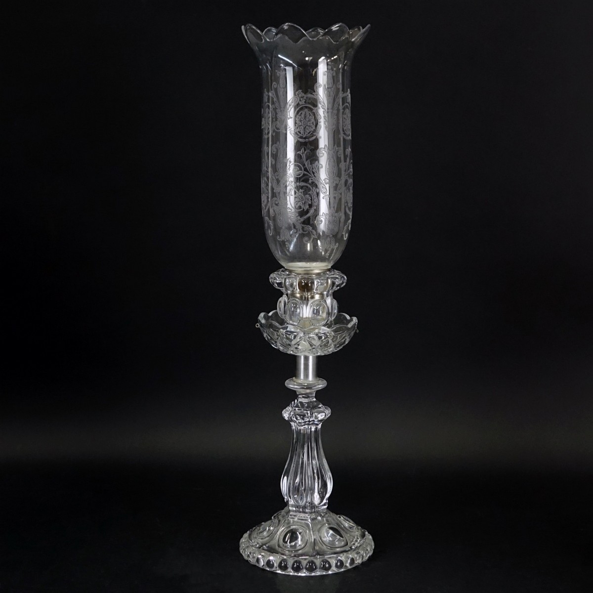 Baccarat Crystal Candleholder With Hurricane