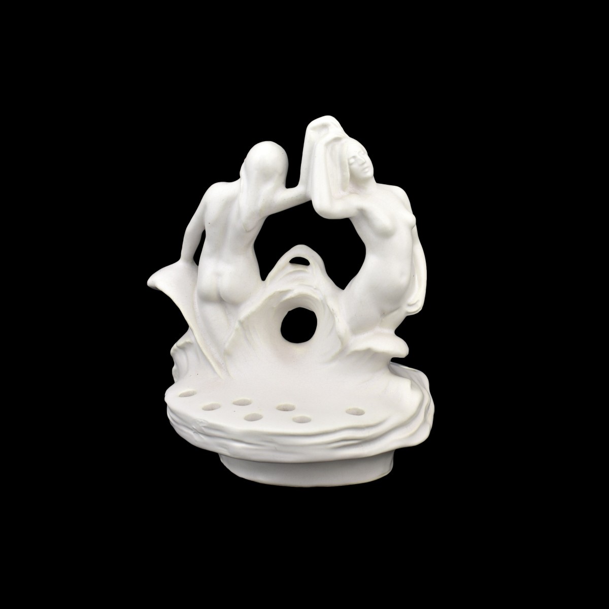Five (5) Art Deco Porcelain & Pottery Flower Frogs