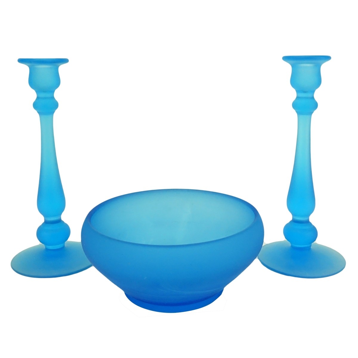 Three (3) Piece Vintage Satin Glass Table Top Set