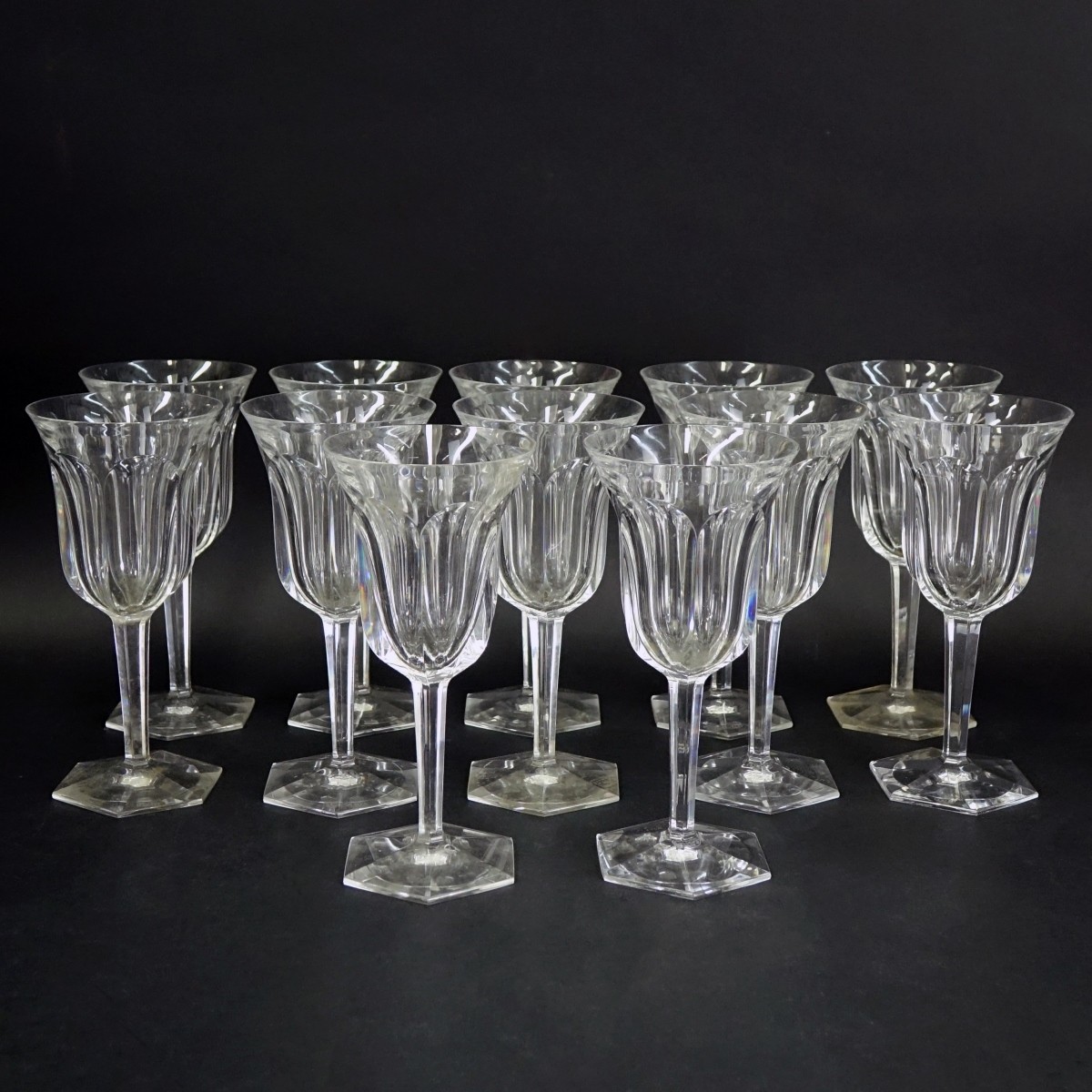 Twelve (12) Baccarat Malmaison Water Goblets