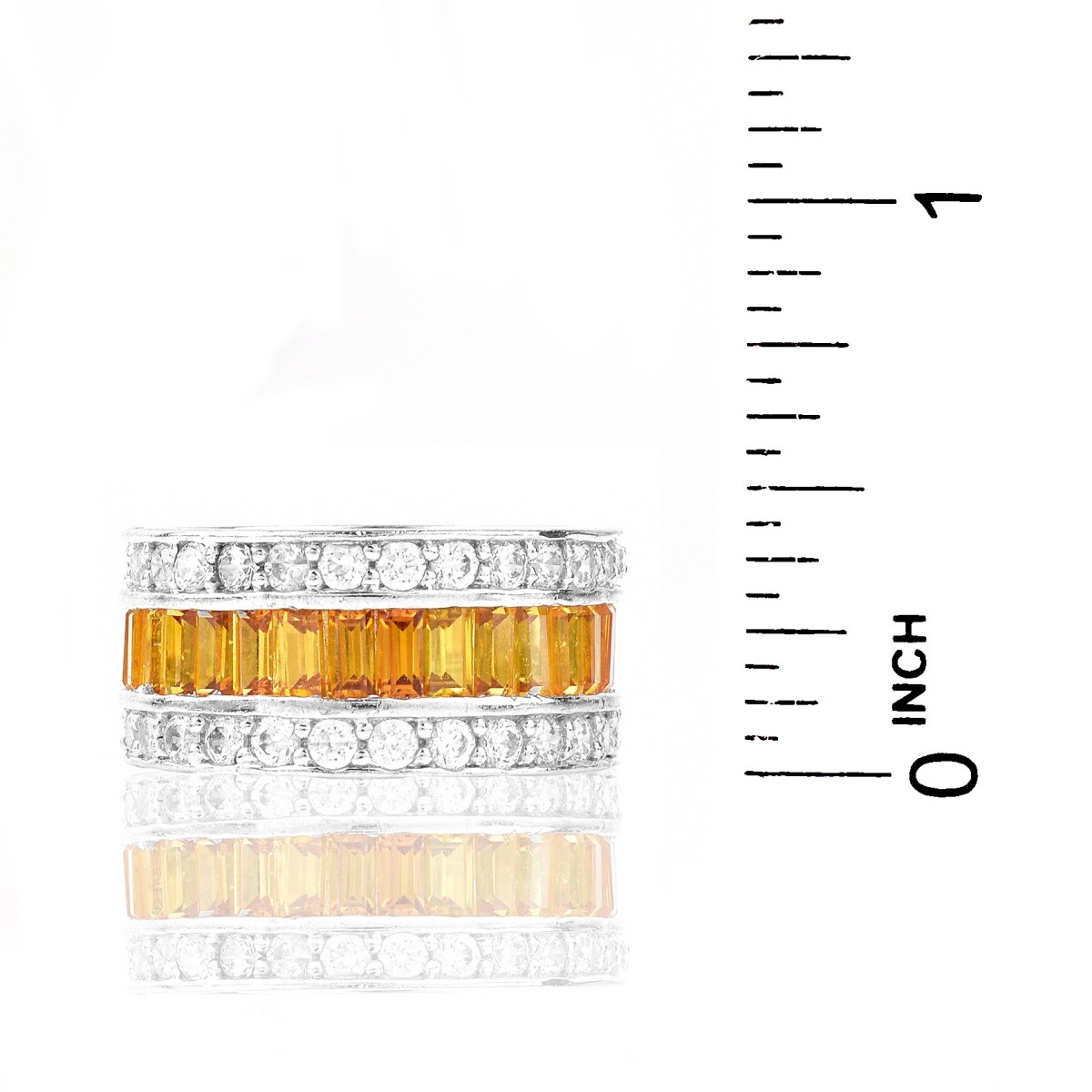 Diamond, Citrine and 14K Gold Eternity Band