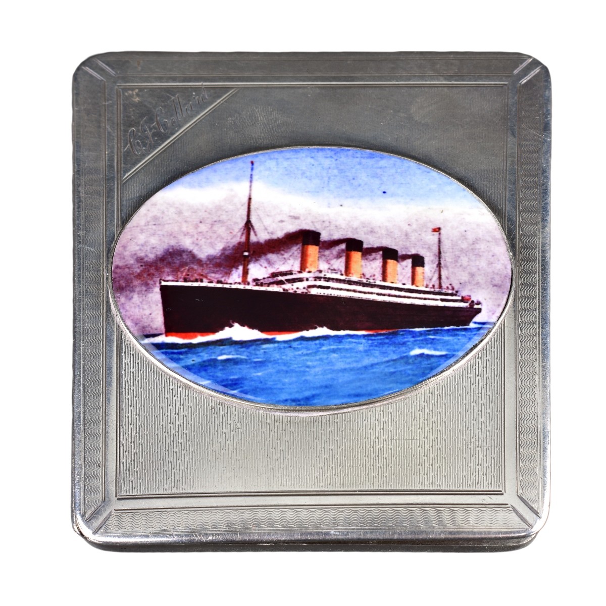 English Silver and Enamel Cigarette Case