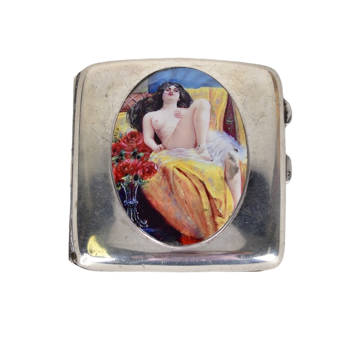 English Silver and Enamel Cigarette Case