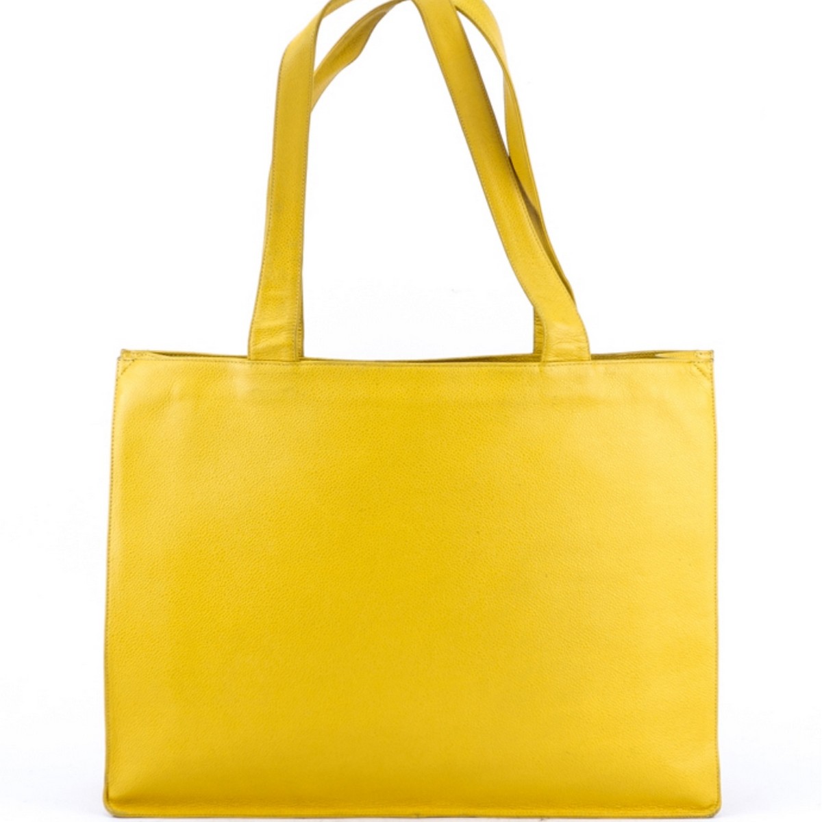 Chanel Yellow Caviar Leather Vintage Tote