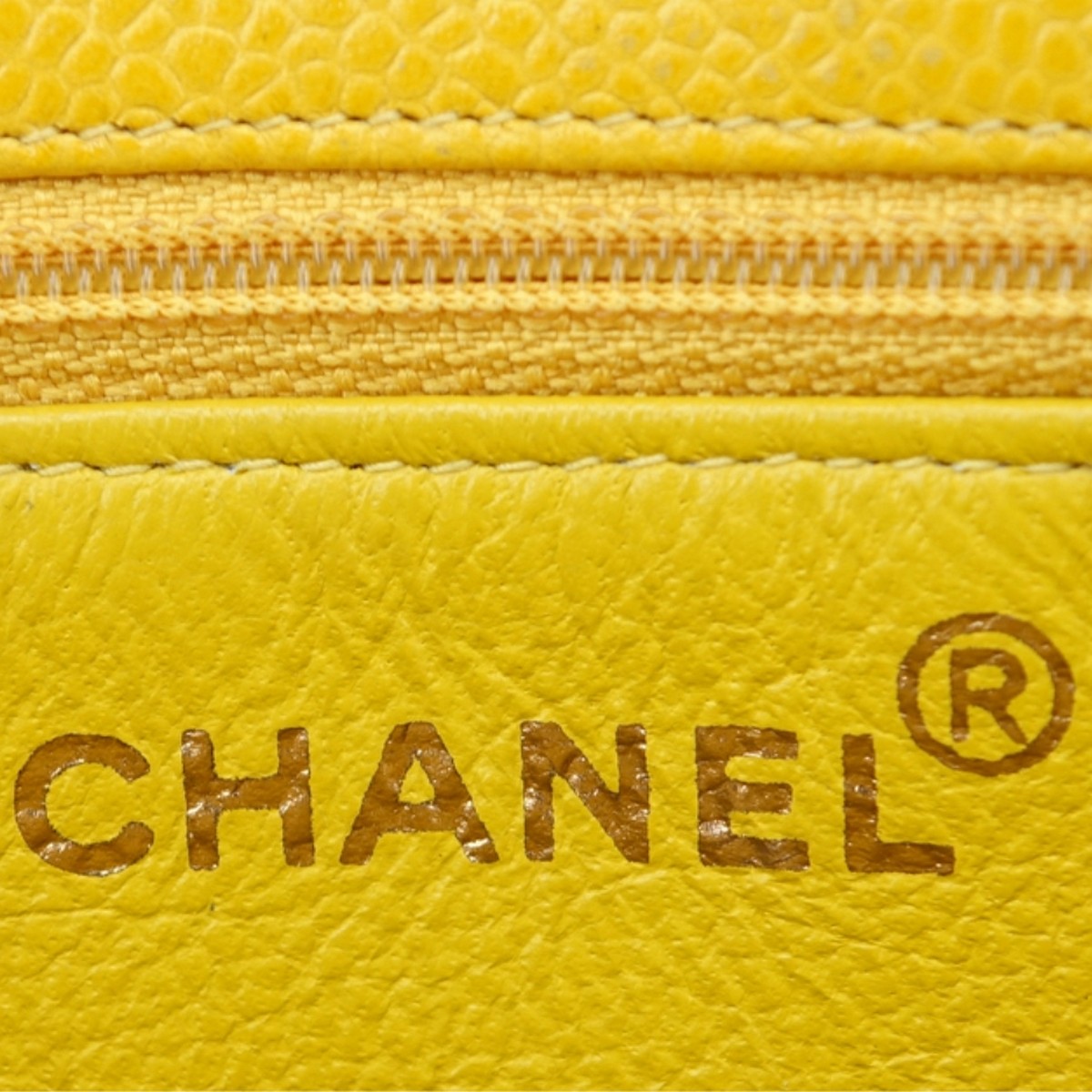 Chanel Yellow Caviar Leather Vintage Tote