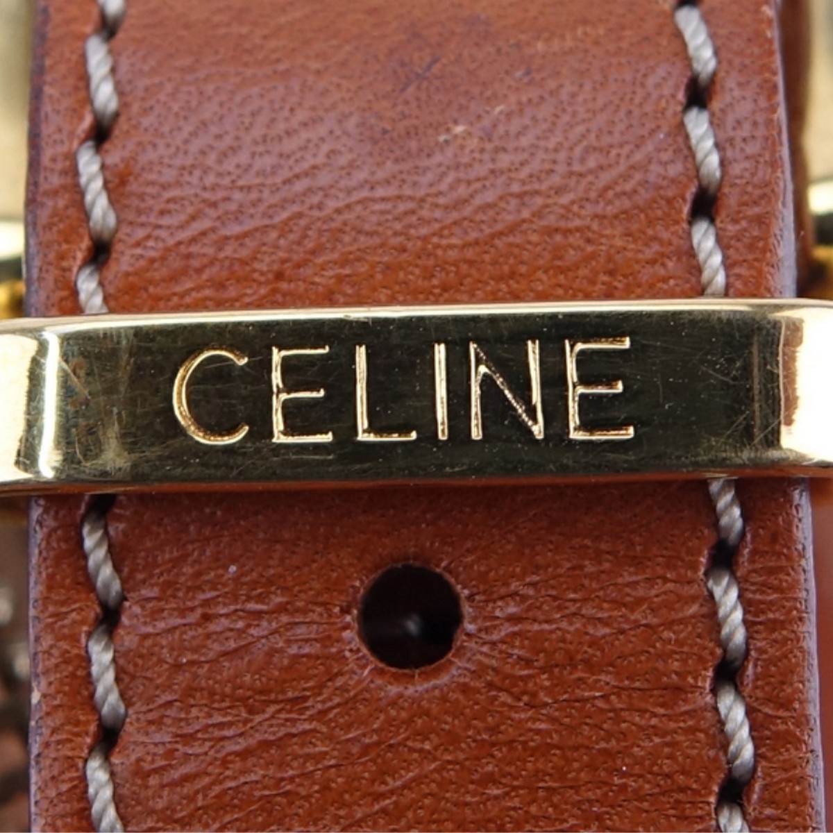 Celine Macadame Brown Canvas Vintage Crossbody Bag