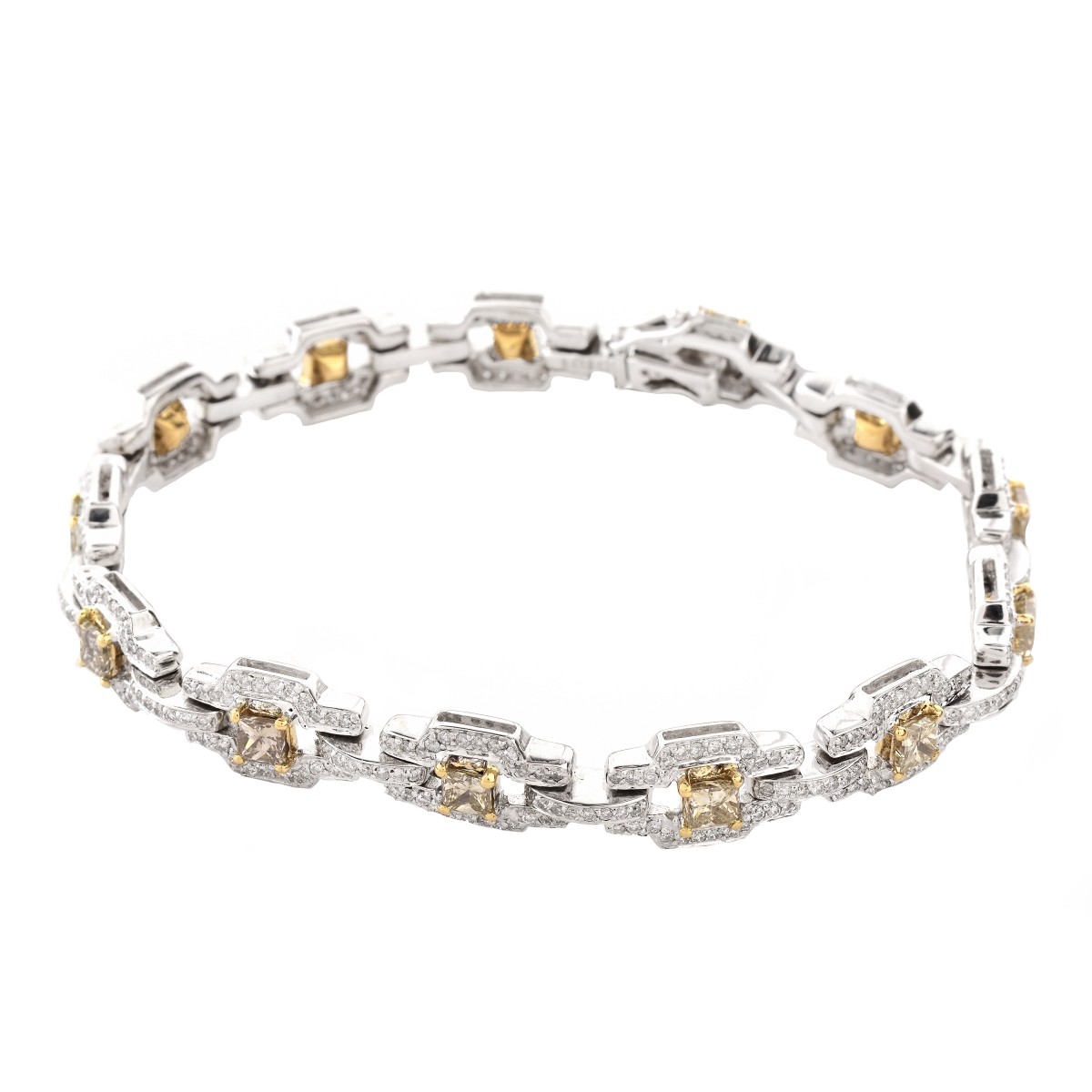 Fancy Yellow Diamond and 18K Gold Bracelet