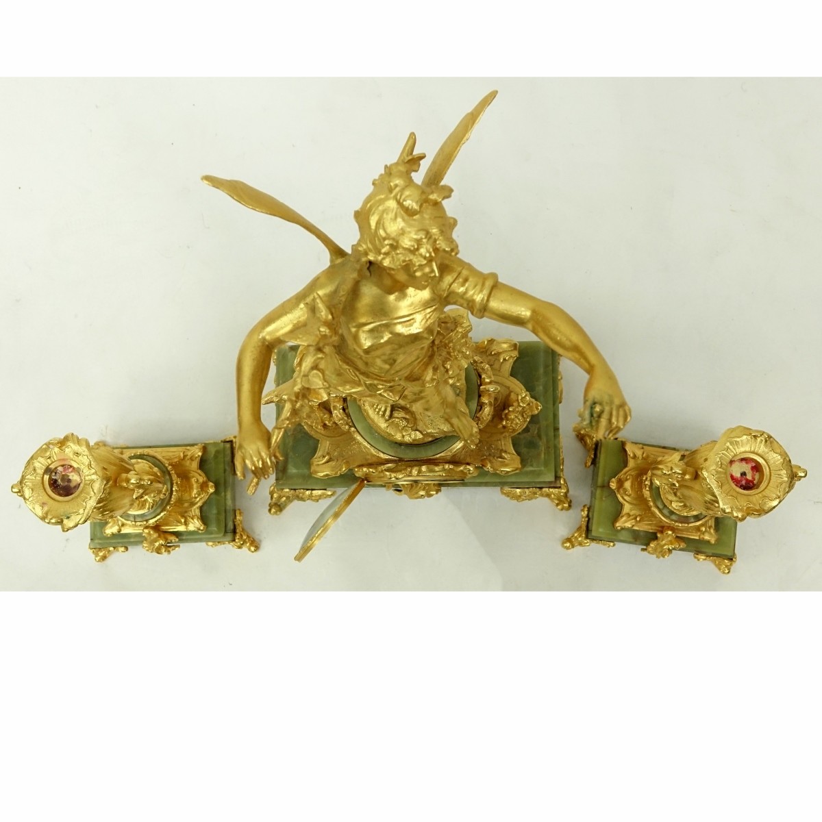 Three-Piece Louis XV Style Gilt Metal Clock Set