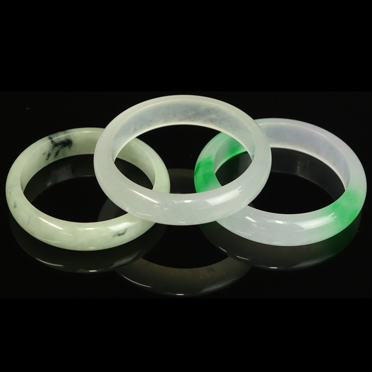 Three (3) Chinese Jade Bangle Bracelets